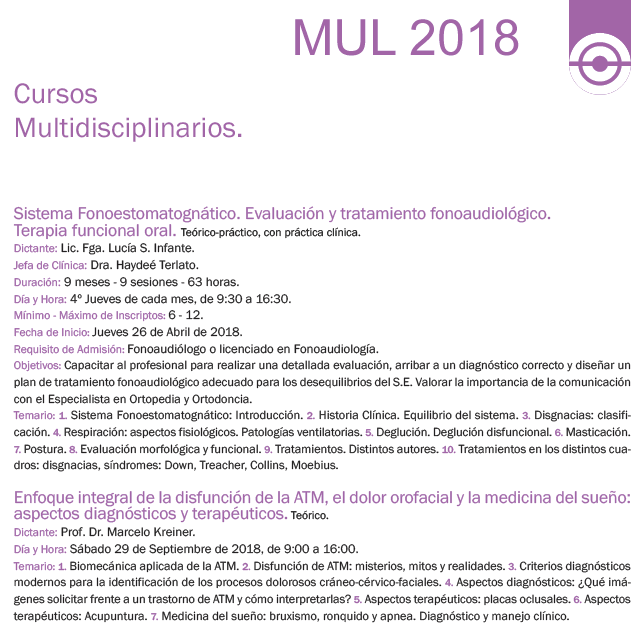 Cursos Multidisciplinarios 2018