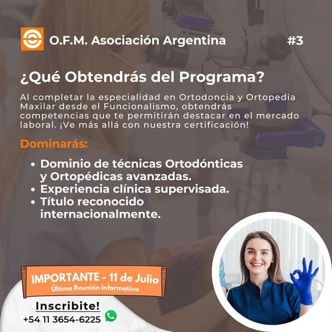 Curso para la Especialización en Ortodoncia y Ortopedia Maxilar, desde el Funcionalismo