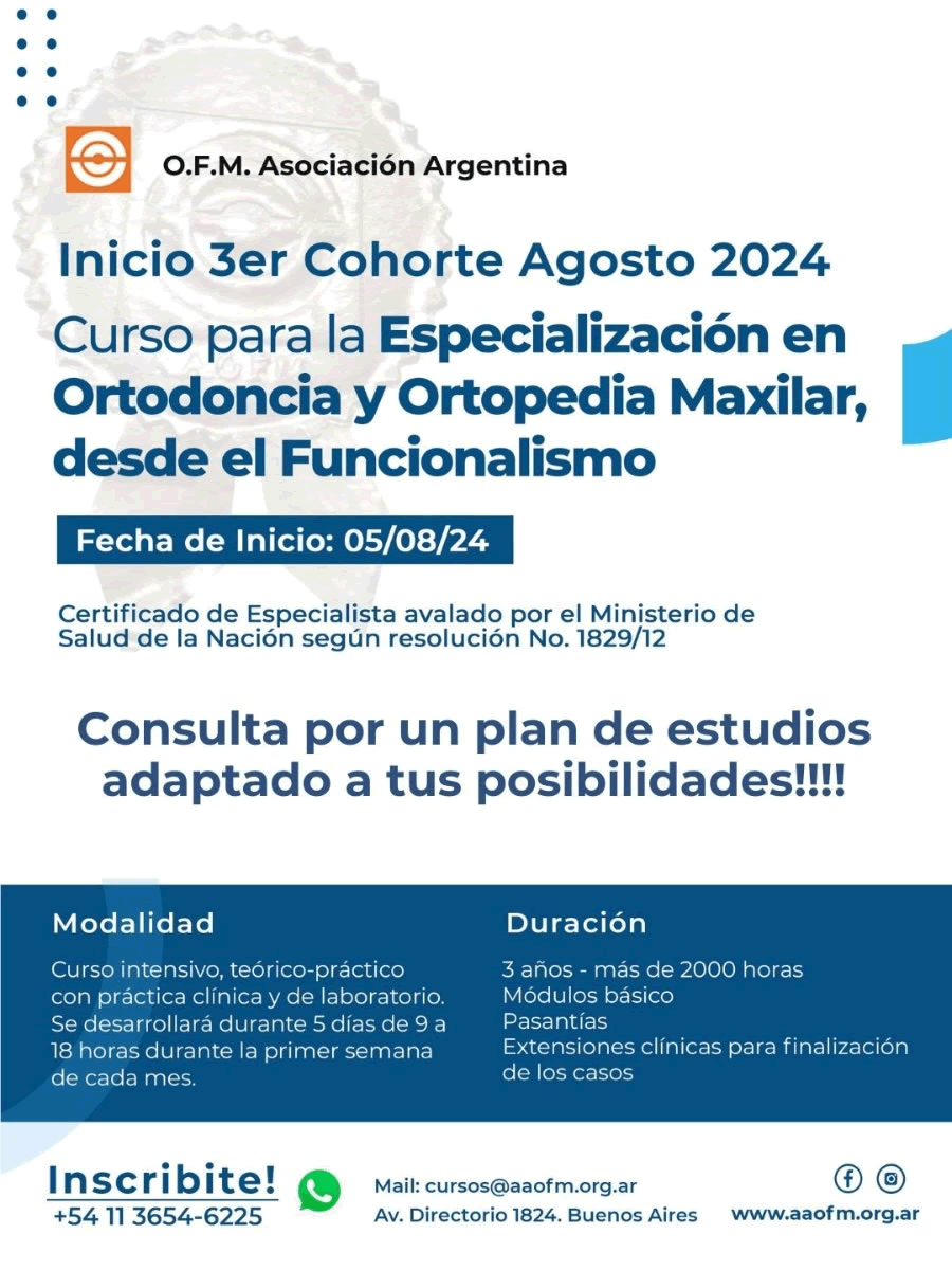 Curso para la Especialización en Ortodoncia y Ortopedia Maxilar