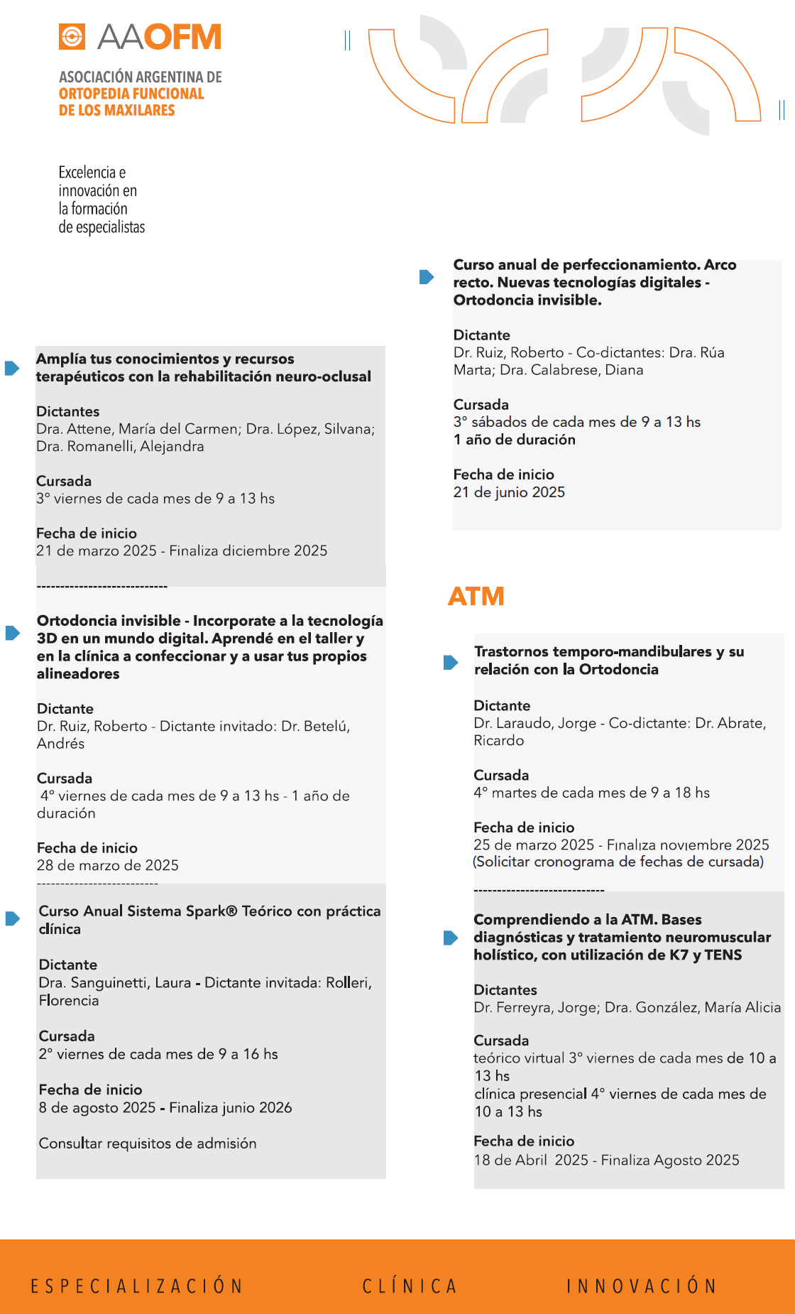 Cursos Complementarios de la Especialidad