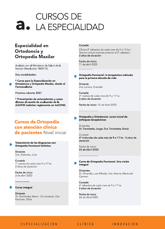 Cursos de la Especialidad