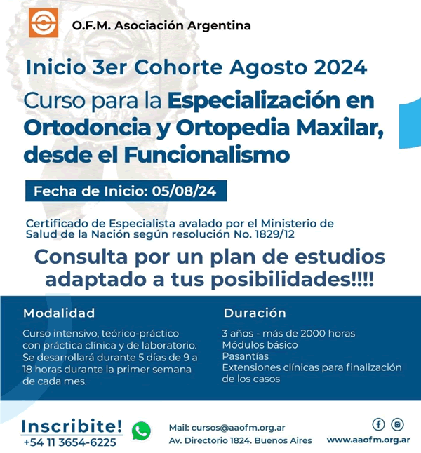 AAOFM Curso para la Especializacin en Ortopedia y Ortodoncia desde el Funcionalismo