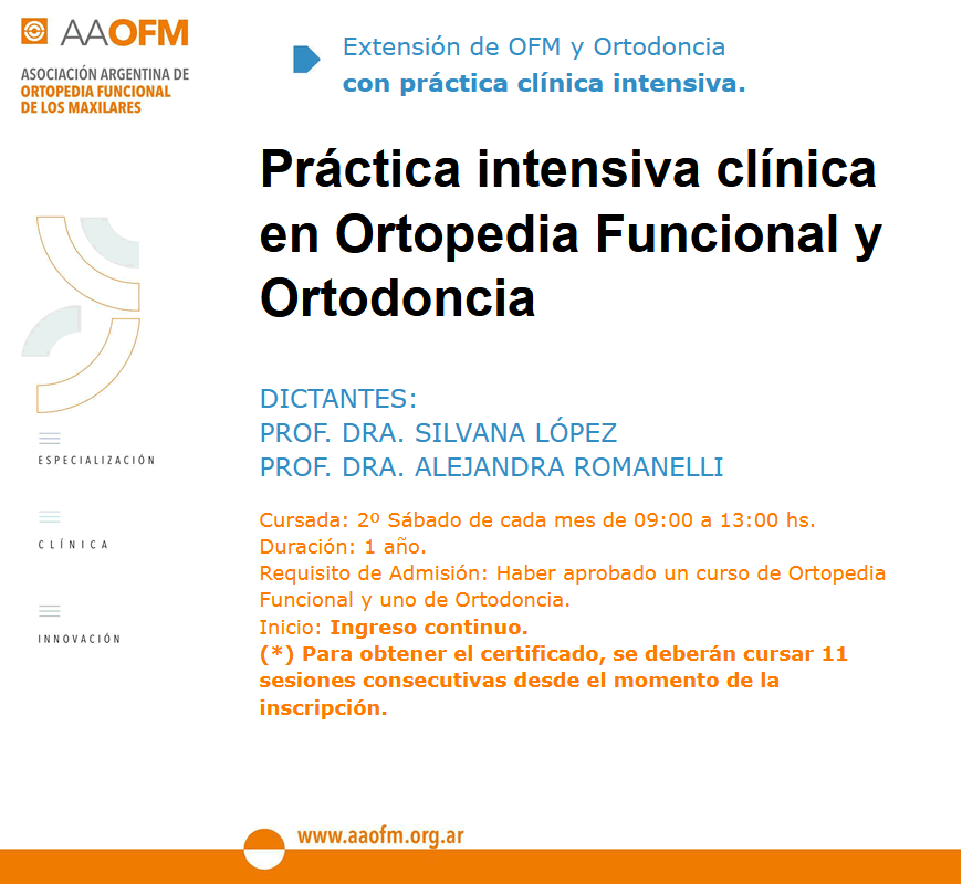 Extensión de OFM y Ortodoncia con práctica clínica 2025/03
Prof. Dra. Silvana López - Prof. Dra. Alejandra Romanelli