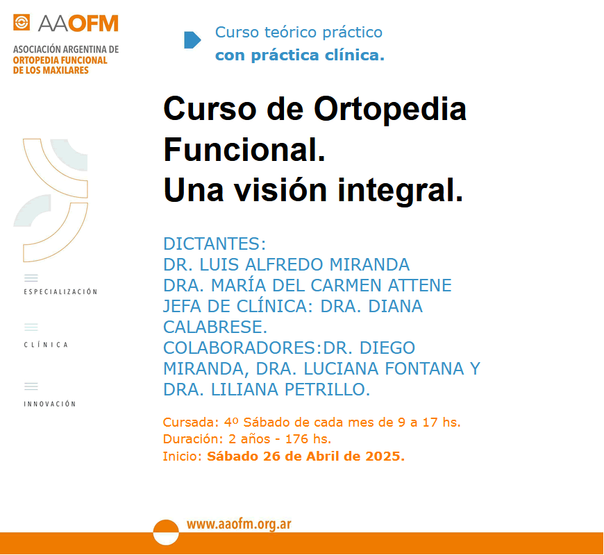 Curso de Ortopedia con atención clínica de pacientes Nivel Inicial 2025/05
Dr. Luis Alfredo Miranda - Dra. María del Carmen Attene