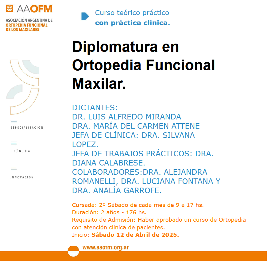 Diplomaturas en Ortopedia 2025/01
Dr. Luis Alfredo Miranda - Dra. María del Carmen Attene